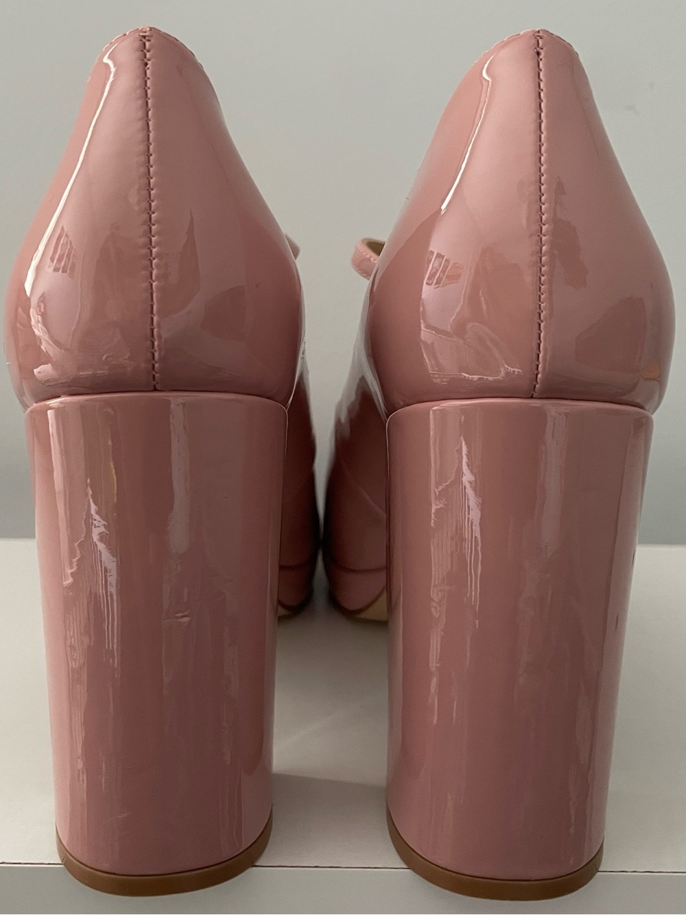 BADGLEY MISCHKA Jewel Blush Pink Patent Mary Jane Pumps Rhinestone buckle - 9 - Picture 9 of 9